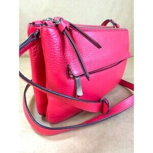 Vince Camuto Gally Pebbled Leather Crossbody in Stunning Coral/Pink